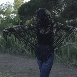 Diamond Fringe Crochet Shawl - 2 - Atryk