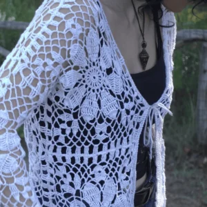Floral Lace Crochet Cardigan - 4 - Atryk
