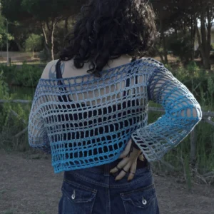 Off-the-Shoulder Crochet Sweater - 4 - Atryk