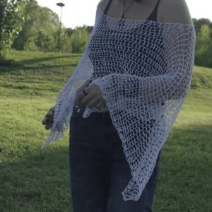 Witchy Bell-Sleeve Crochet Poncho - 4 - Atryk